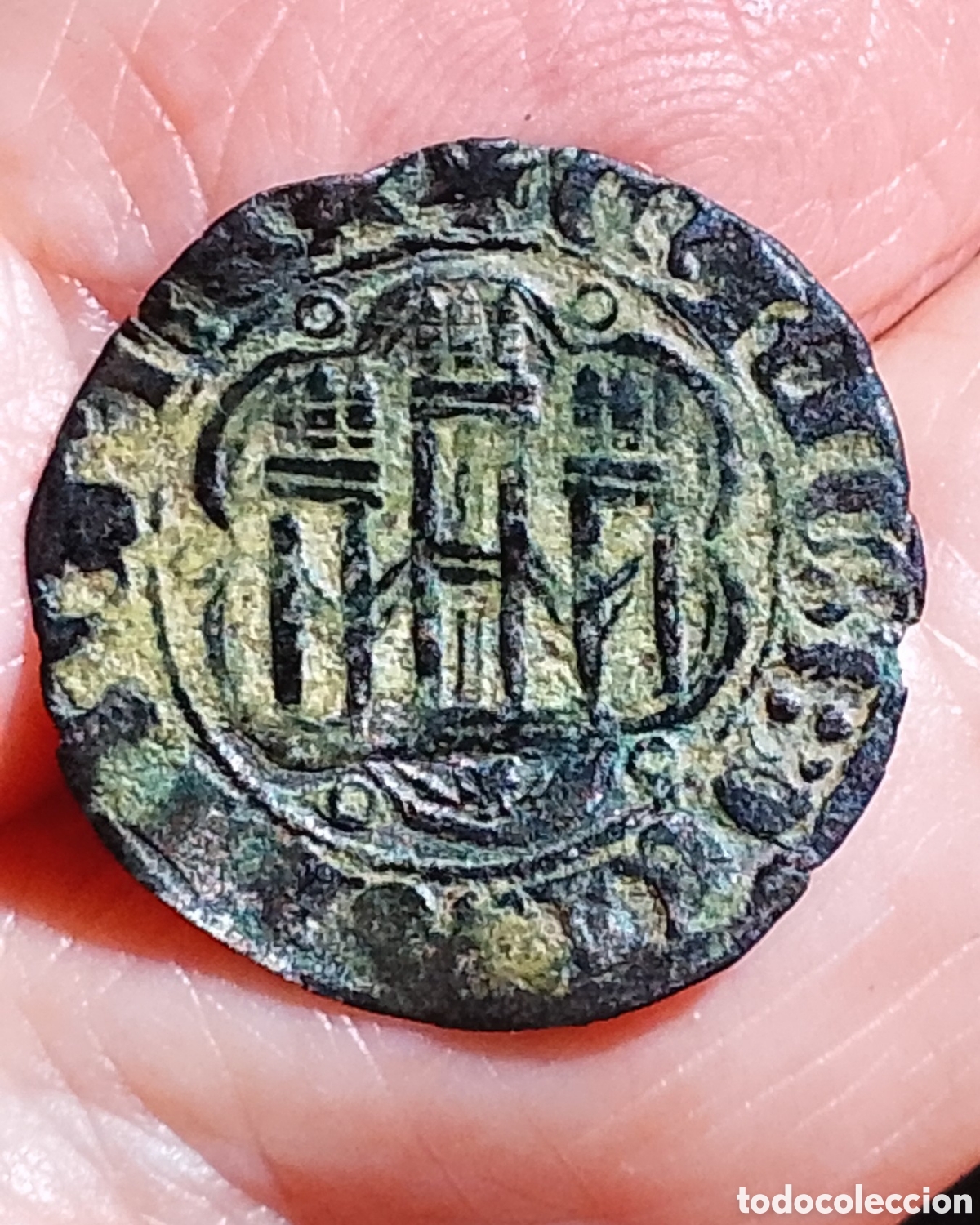 Monnaies m&eacute;di&eacute;vales: Blanca de enrique III Ceca de Toledo 2.00 gra EN MBC