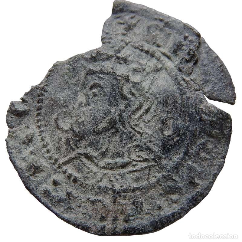 Monedas medievales: Espa&ntilde;a Medieval, Enrique II (1368-1379) raro Cruzado, C&oacute;rdoba. 984-M