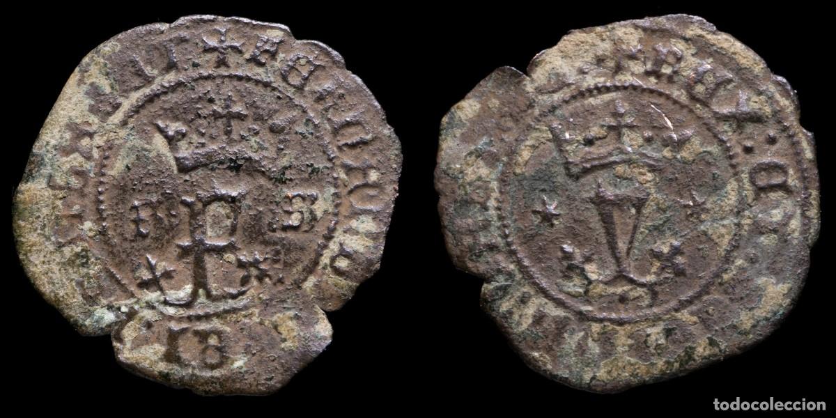 Monedas medievales: 1497-1566, Blanca Catholic Kings, Sevilla Mint - 19 mm / 1,14 gr.