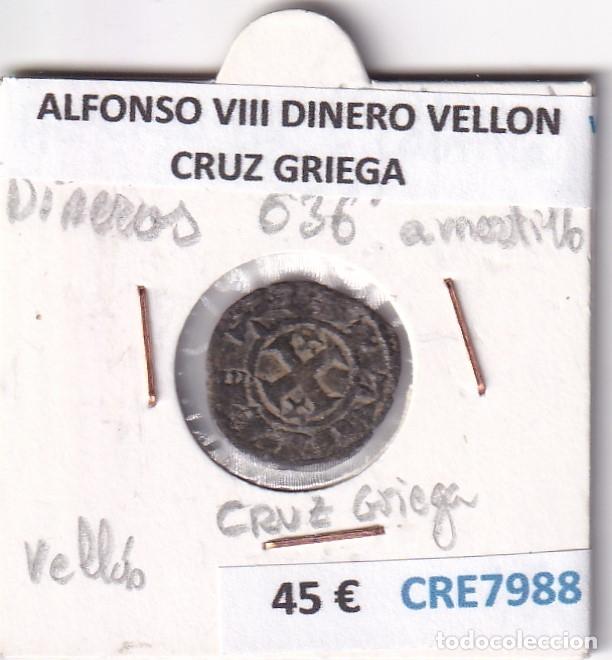 Monedas medievales: CRE7988 MONEDA ESPA&Ntilde;A ALFONSO VIII DINERO VELLON CRUZ GRIEGA