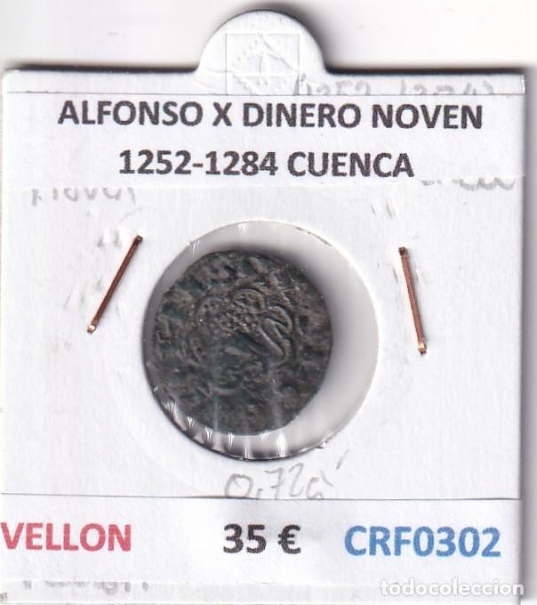 Monedas medievales: CRF0302 MONEDA ESPA&Ntilde;A ALFONSO X DINERO NOVEN 1252-1284 CUENCA VELLON