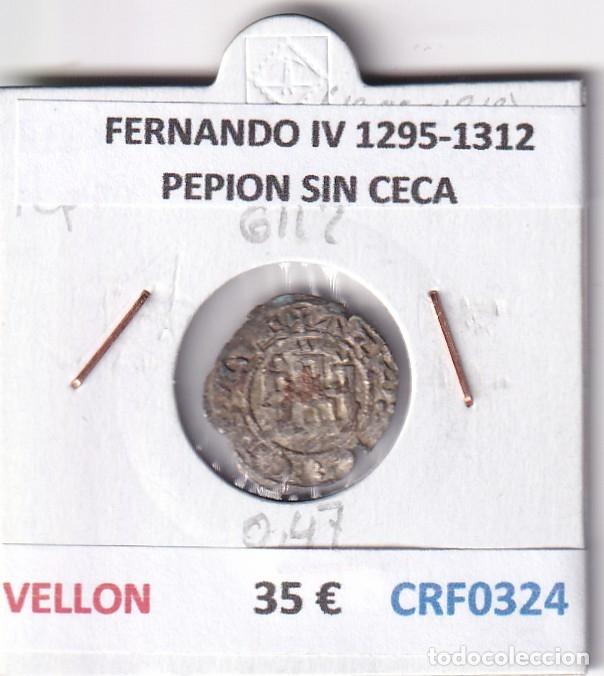 Monedas medievales: CRF0324 MONEDA ESPA&Ntilde;A FERNANDO IV 1295-1312 PEPION SIN CECA VELLON