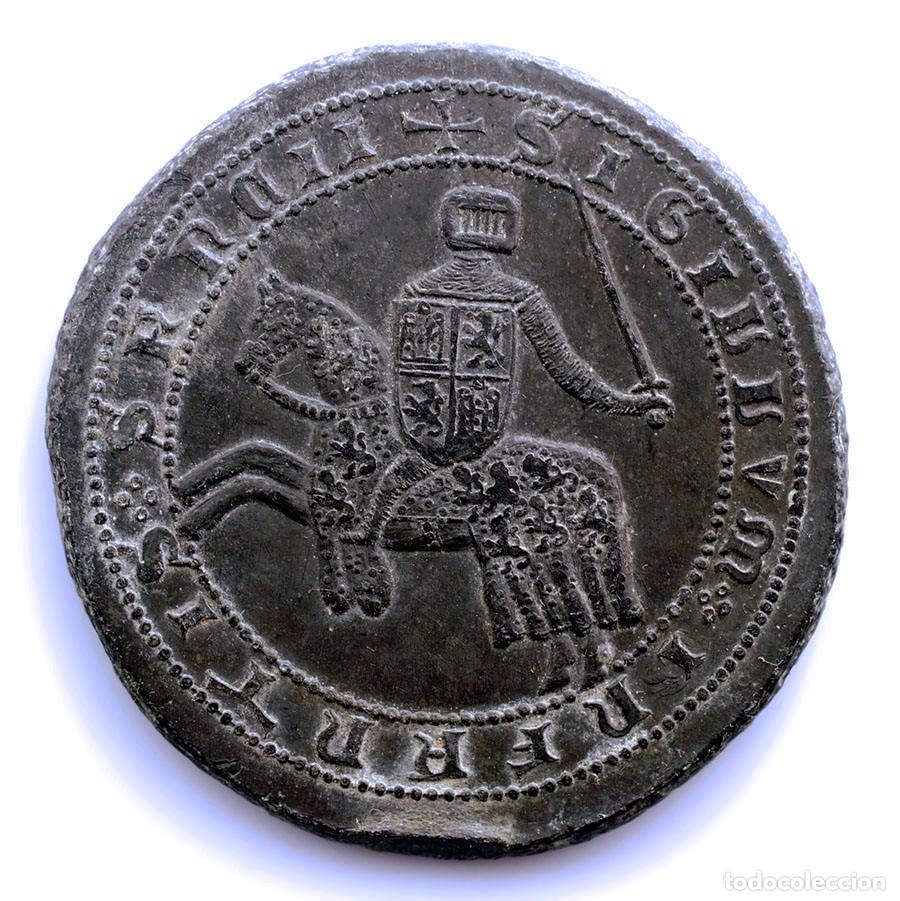 Monedas medievales: SC.Spain-Antigua REPRODUCCION de sello medieval en Plomo