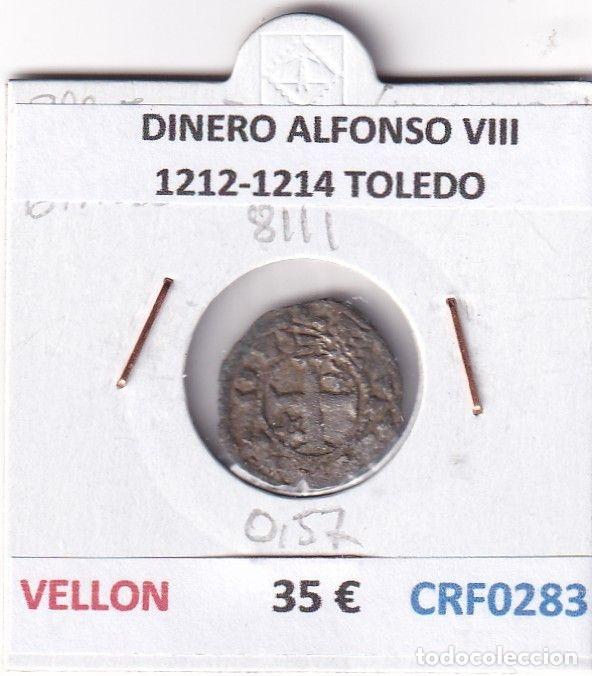 Monete medievali: CRF0283 MONEDA ESPA&Ntilde;A DINERO ALFONSO VIII 1212-1214 TOLEDO VELLON