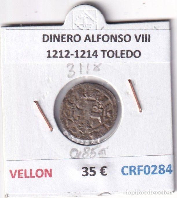 Monete medievali: CRF0284 MONEDA ESPA&Ntilde;A DINERO ALFONSO VIII 1212-1214 TOLEDO VELLON