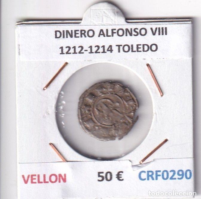 Monete medievali: CRF0290 MONEDA ESPA&Ntilde;A DINERO ALFONSO VIII 1212-1214 TOLEDO VELLON