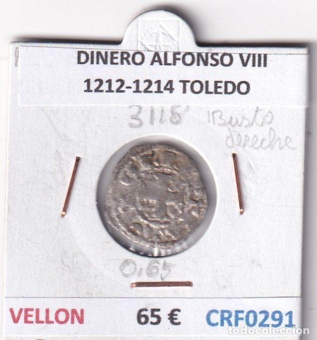 Monete medievali: CRF0291 MONEDA ESPA&Ntilde;A DINERO ALFONSO VIII 1212-1214 TOLEDO VELLON