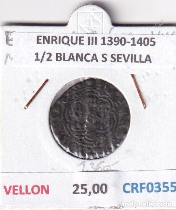 Medieval Coins: CRF0355 MONEDA ESPA&Ntilde;A ENRIQUE III 1390-1405 1/2 BLANCA S SEVILLA VELLON