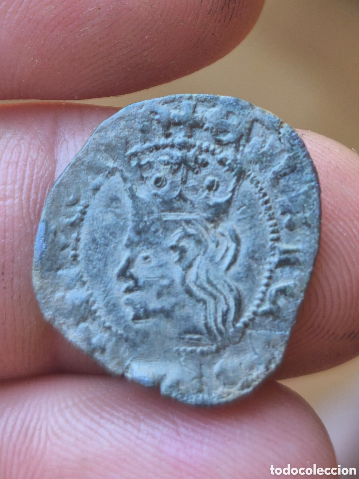 Monedas medievales: Enrique II Cruzado sin ceca vell&oacute;n