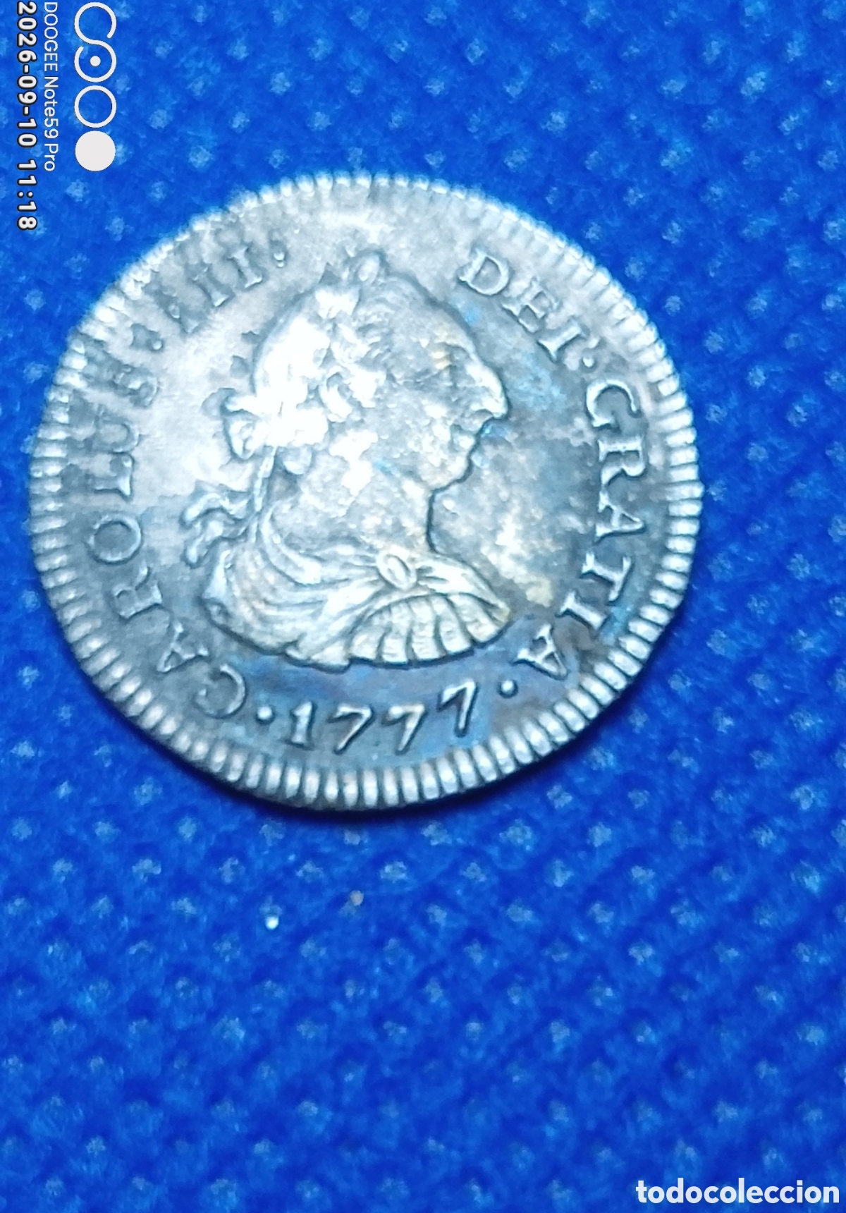Monedas medievales: 1/2 reales D&eacute; Carlos III Potos&iacute; A&ntilde;o 1777. EN MBC ( AR