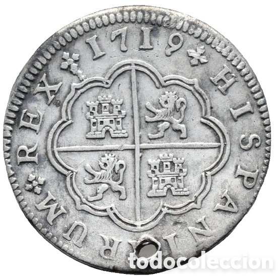 Monedas medievales: 2 reales ESPA&Ntilde;A. Felipe V (1700-1746).