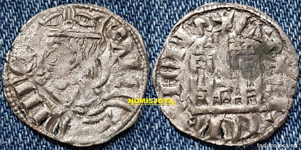 Mittelalterliche M&uuml;nzen: SANCHO IV a&ntilde;o 1284/1295. Cornado Vell&oacute;n de Murcia. M y Estrella. Peso 0,68 gr.