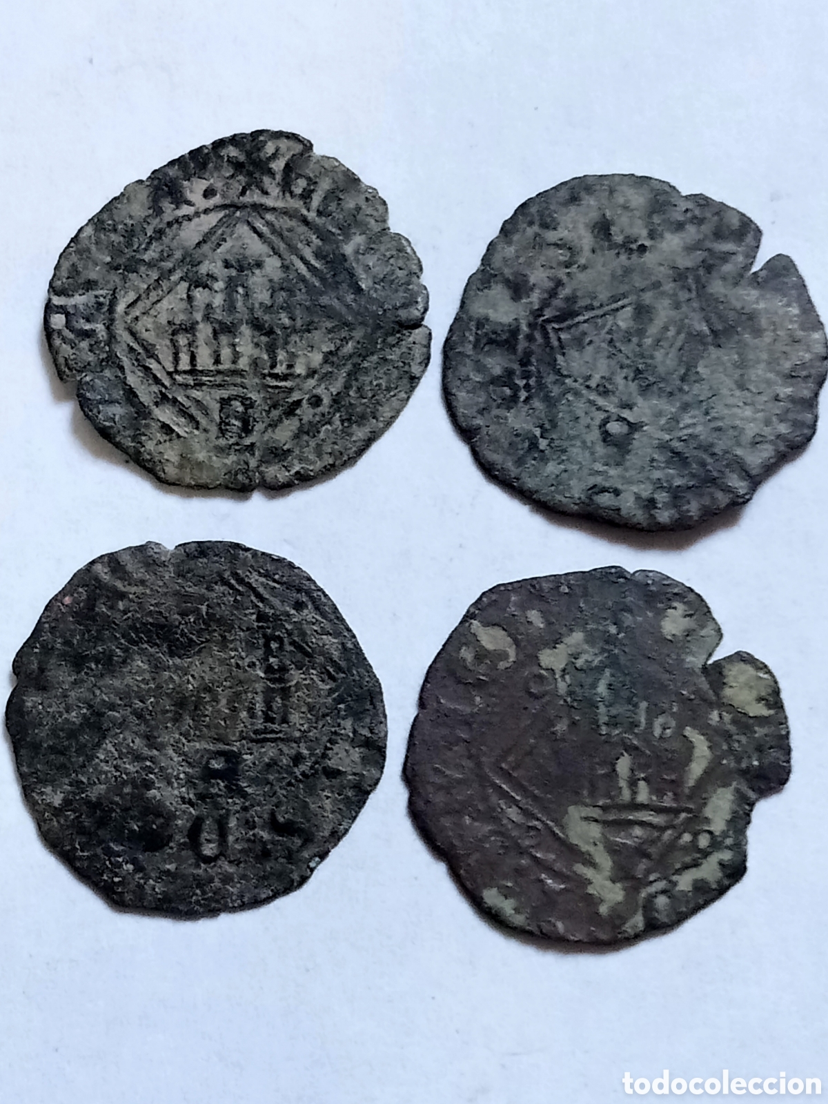 Mittelalterliche M&uuml;nzen: ENRIQUE IV - SIGLO XV - 4 DINEROS- BURGOS-CUENCA-SEVILLA-TOLEDO