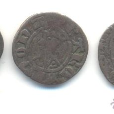 Monedas medievales: LOTE DE TRES DINEROS DE JAIME II DE BARCELONA (1291-1327)
