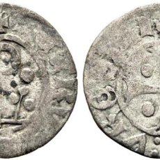 Monedas medievales: PEDRO DE ARAGÓN. CONDADO DE URGEL. DINERO. 1347-1408. ALGUNA MANCHITA. MBC+.