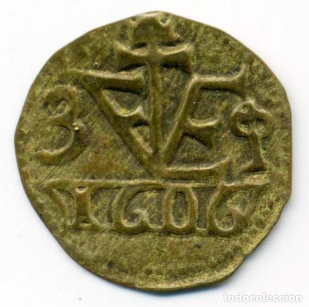 Monedas medievales: XS- OLOT PELLOFA 3 Sous 1606 Crus. 1401