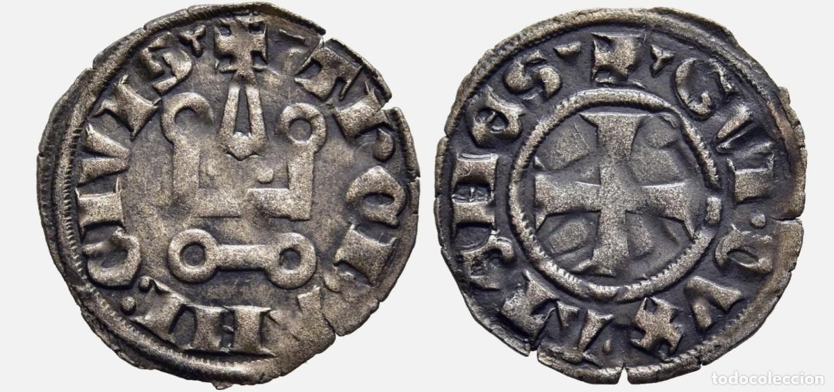 Monedas medievales: DINERO DUCADO DE ATENAS GRAN COMPA&Ntilde;IA CATALANA ALMOG&Agrave;VERS