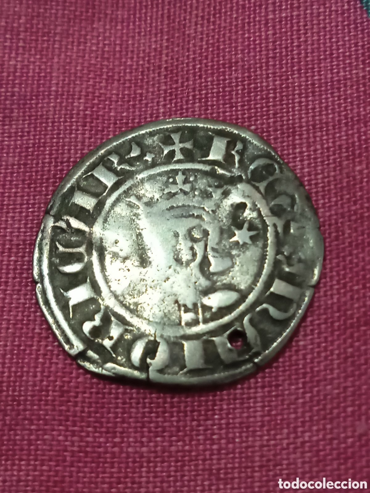 Monedas medievales: 27-AGUJERO DOBLER DE SANCHO (1311-1324) REY DE MALLORCA. MARCA: ESTRELLA A AMBOS LADOS DEL BUSTO