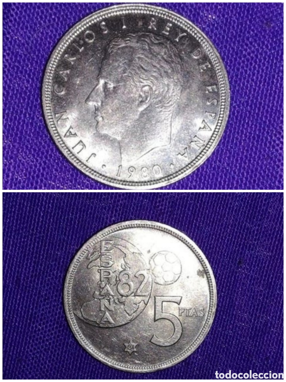 Monedas medievales: Moneda de 5 pesetas del Mundial Espa&ntilde;a del 82. A&ntilde;o 1980 *81