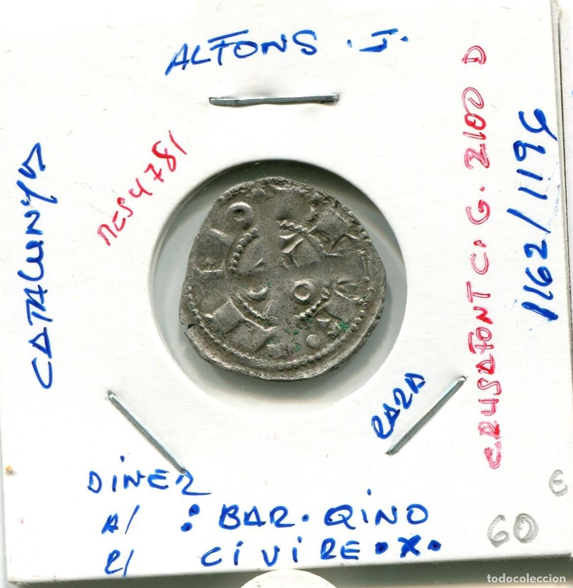Monedas medievales: DINER ALFONS I A&Ntilde;O 1162/1196 CATALUNYA ( RARA ) ( MES4781 )