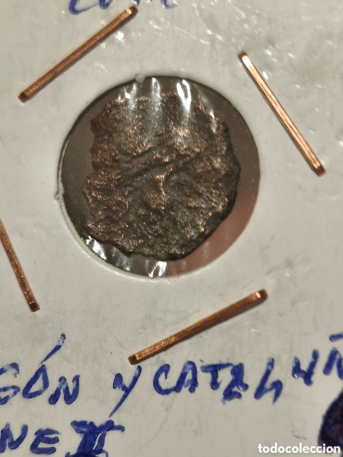 Monedas medievales: Dinero Arag&oacute;n y Catalu&ntilde;a 1214, Jaime l, cobre ver imagenes