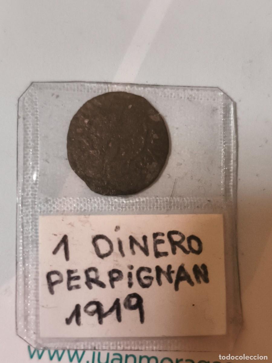 Monedas medievales: 1 dinero perpignan 1919