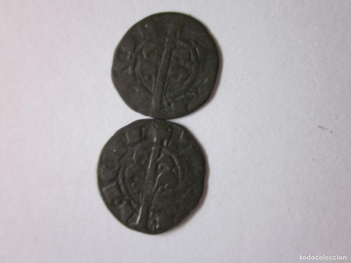 Monedas medievales: 2 Dineros de Jaime I. Valencia. Variantes busto estrecho y ancho.