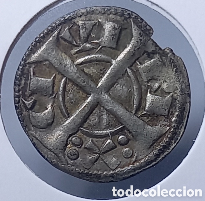 Monedas medievales: DINERO DE VELL&Oacute;N. ALFONSO ll. 1166-1196. REY DE ARAG&Oacute;N. CECA DE BARCELONA.
