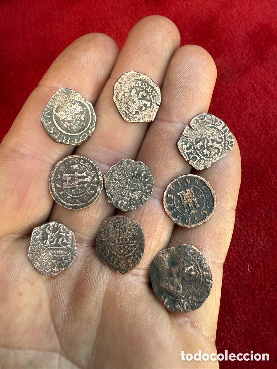 Monete medievali: Lote 8!Gran lote de monedas medievales,Sig.XVI-XVII