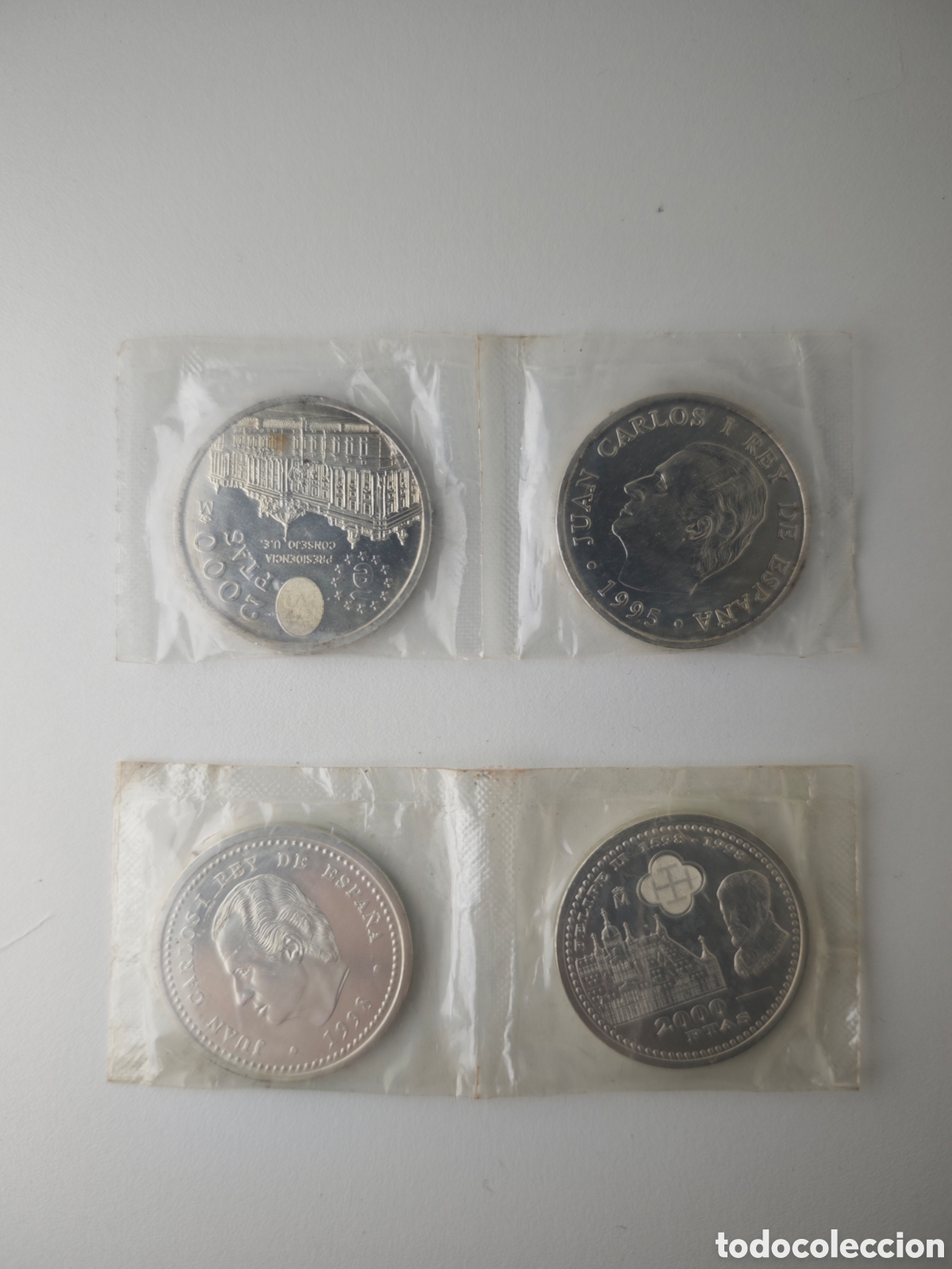 Monnaies m&eacute;di&eacute;vales: Lote 4 Monedas de 2000 Pesetas de Pl