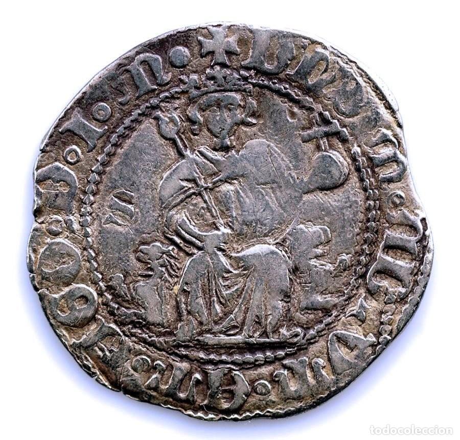 Monedas medievales: SC-Corona de Arag&oacute;n-Alfonso I de Arag&oacute;n, Carlino. N&aacute;poles. Plata 3,48