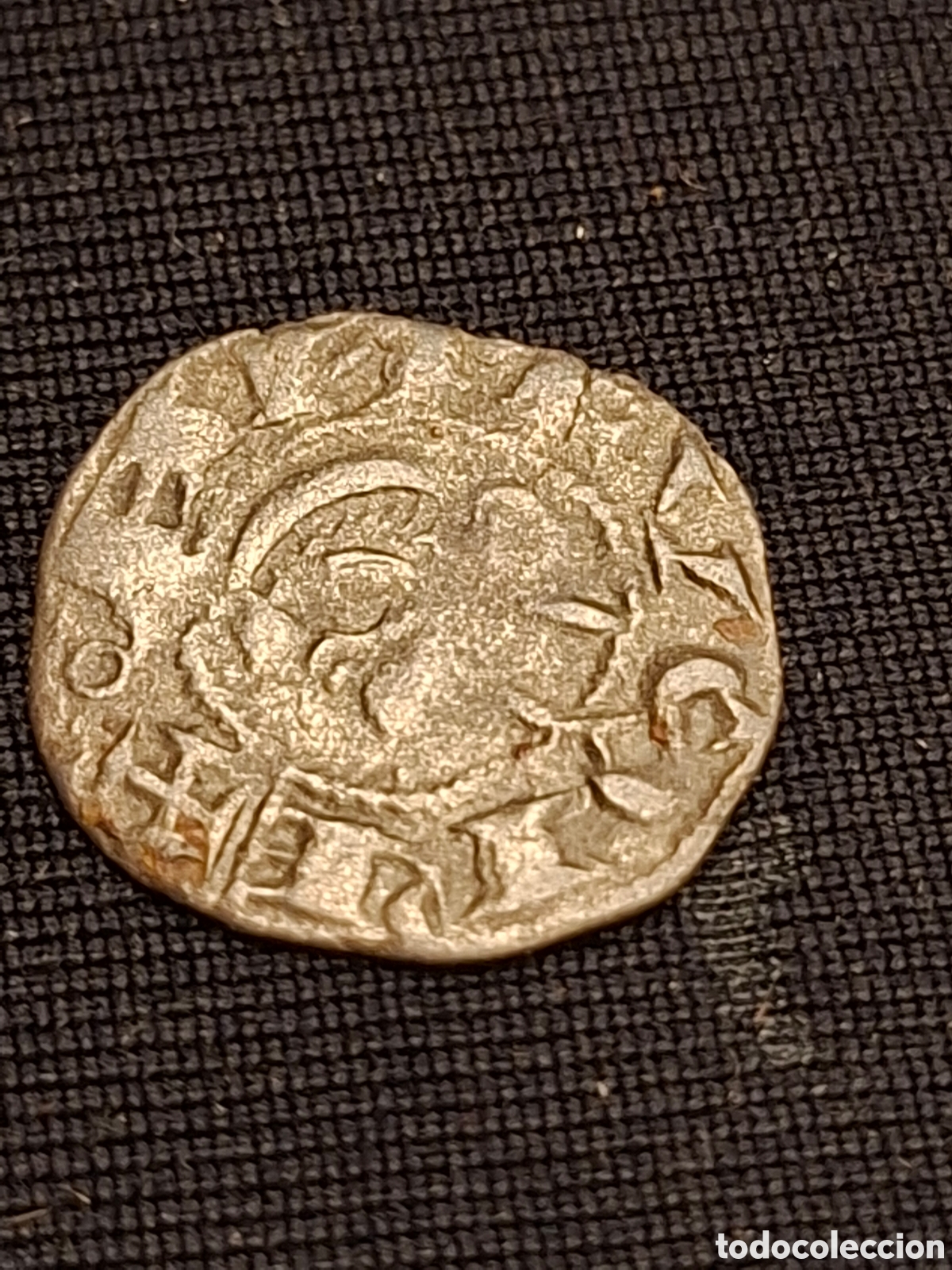 Monedas medievales: &Oacute;bolo vell&oacute;n de Alfonso I de Arag&oacute;n, apodado &laquo;el Batallador&raquo; (rey entre 1104 y 1134). apr