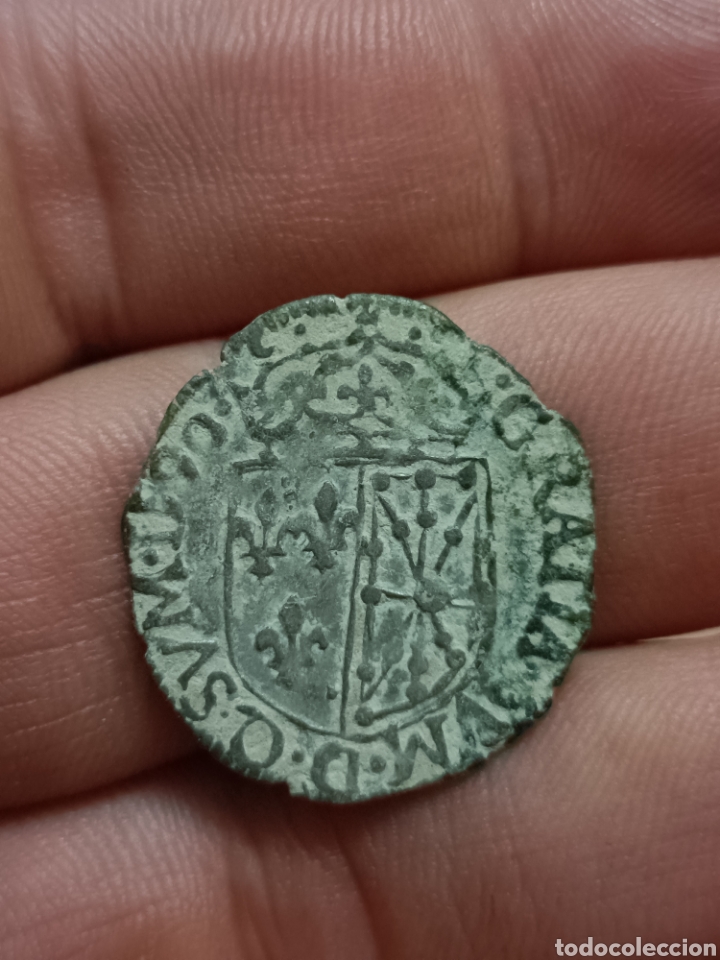 MONEDA MEDIEVAL ENRIQUE III DE NAVARRA DOUZIN (Numismática - Medievales - Navarra)