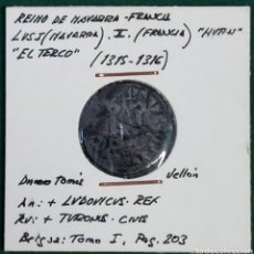 Monedas medievales: DINERO-REINO DE NAVARRA-FRANCIA.LUIS I(NAV.) X(FRANCIA). Lote 341685893