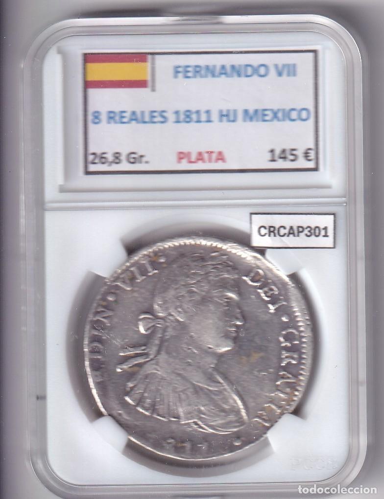 Monedas medievales: CRCAP301 MONEDA ESPA&Ntilde;A FERNANDO VII 8 REALES 1811 HJ MEXICO PLATA