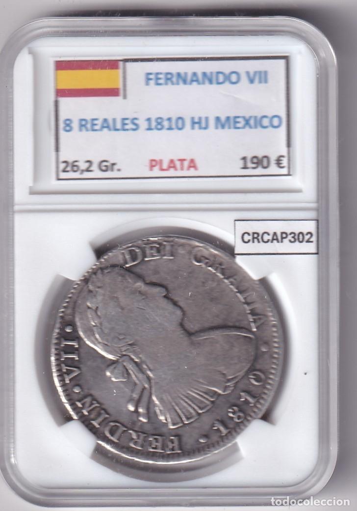 Monedas medievales: CRCAP302 MONEDA ESPA&Ntilde;A FERNANDO VII 8 REALES 1810 HJ MEXICO PLATA