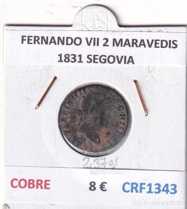 Monedas medievales: CRF1343 MONEDA ESPA&Ntilde;A FERNANDO VII 2 MARAVEDIS 1831 SEGOVIA COBRE