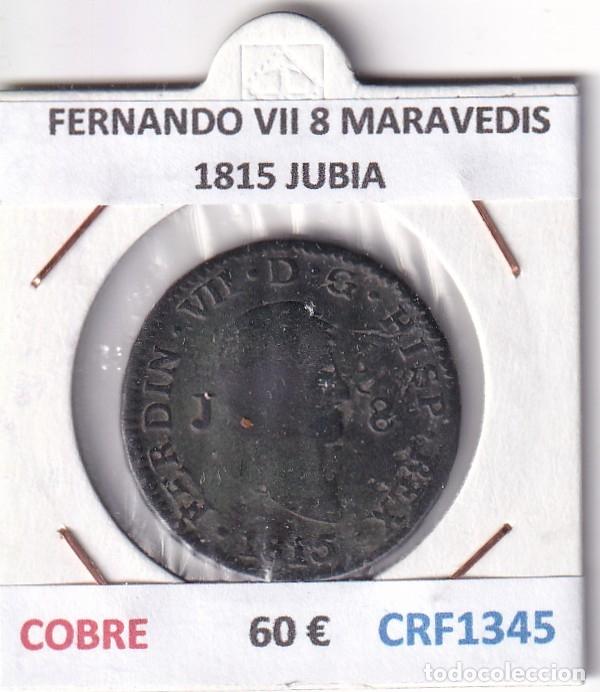Monedas medievales: CRF1345 MONEDA ESPA&Ntilde;A FERNANDO VII 8 MARAVEDIS 1815 JUBIA COBRE
