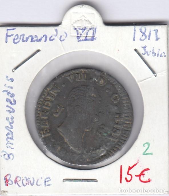Monedas medievales: CRE0002 MONEDA ESPA&Ntilde;A 8 MARAVEDIES FERNANDO VII 1817 JUBIA BRONCE