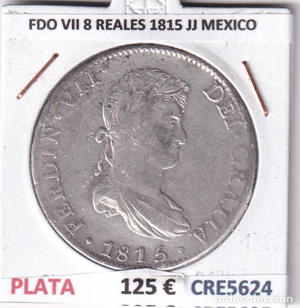 Monedas medievales: CRE5624 MONEDA ESPA&Ntilde;A FERNANDO VII 8 REALES 1815 JJ MEXICO PLATA