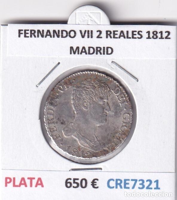 Monedas medievales: CRE7321 MONEDA ESPA&Ntilde;A FERNANDO VII 2 REALES 1812 MADRID PLATA