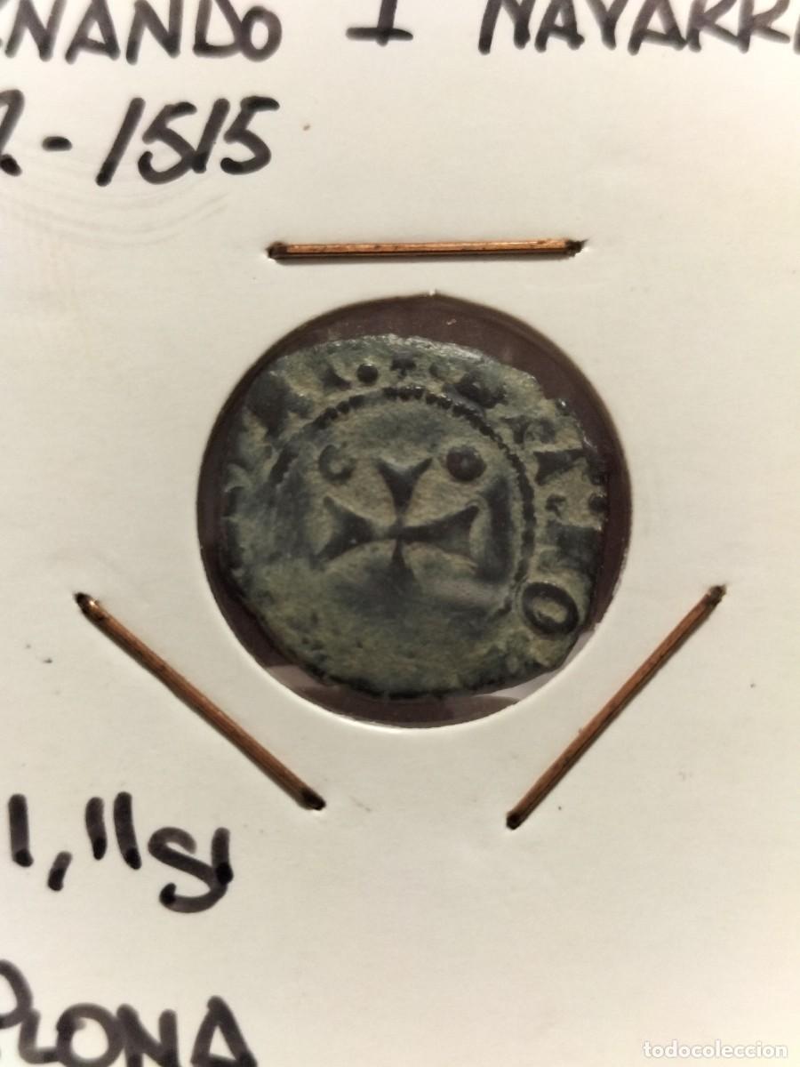 Monedas medievales: Fernando I Navarra. 1512 1515. Ve 1;11 grm