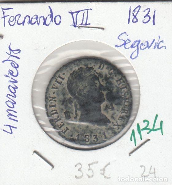 Mittelalterliche M&uuml;nzen: CRE1134 MONEDA ESPA&Ntilde;A 4 MARAVEDIS FERNANDO VII 1831