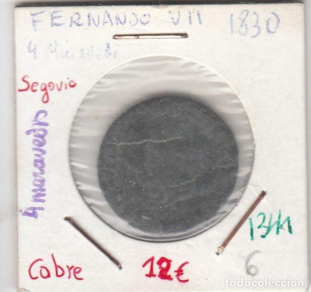 Medieval Coins: CRE1344 MONEDA ESPA&Ntilde;A FERNANDO VII 4 MARAVEDIS 1830 SEGOVIA