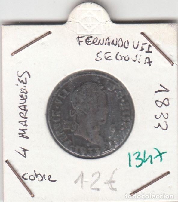 Medieval Coins: CRE1347 MONEDA ESPA&Ntilde;A FERNANDO VII 4 MARAVEDIES 1833 SEGOVIA