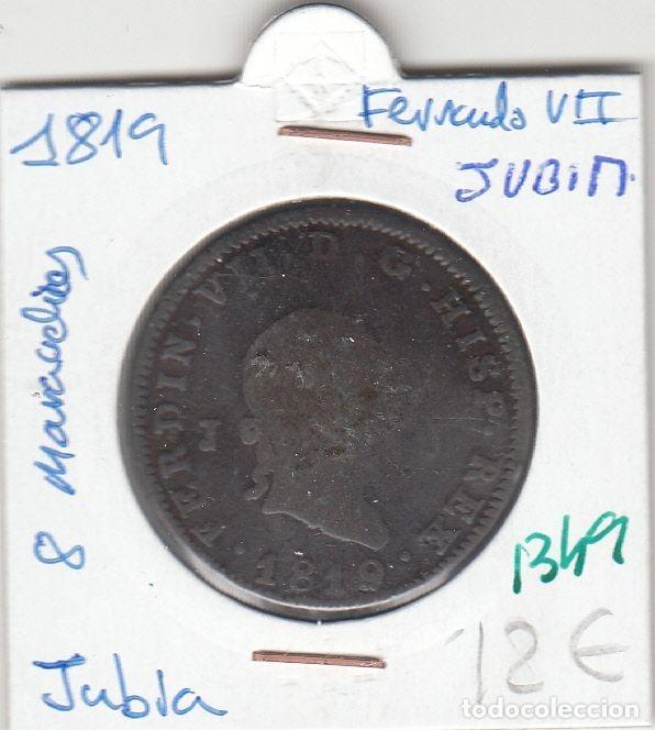 Medieval Coins: CRE1349 MONEDA ESPA&Ntilde;A FERNANDO VII 8 MARAVEDIES 1819 JUBIA