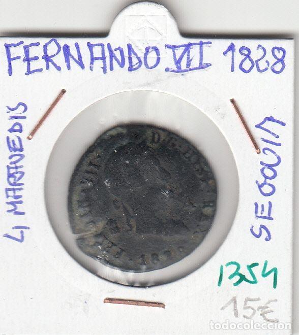 Mittelalterliche M&uuml;nzen: CRE1354 MONEDA ESPA&Ntilde;A FERNANDO VII 4 MARAVEDIS 1828 SEGOVIA