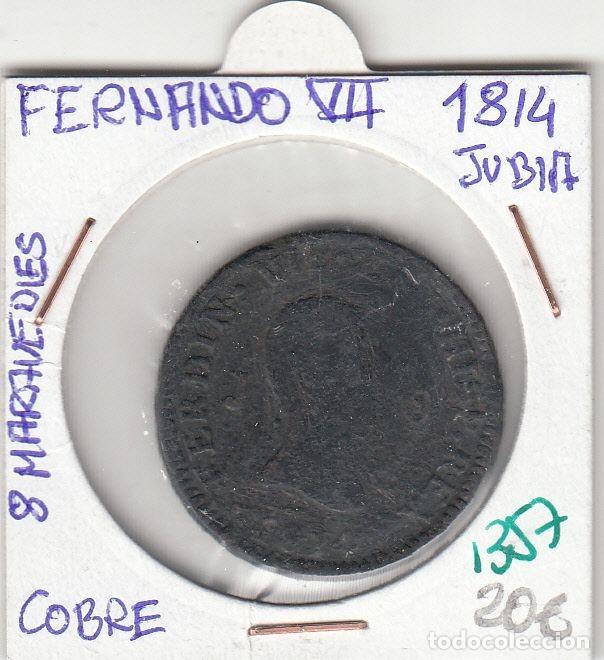 Mittelalterliche M&uuml;nzen: CRE1357 MONEDA ESPA&Ntilde;A FERNANDO VII 8 MARAVEDIES 1814 JUBIA