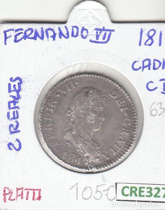 Mittelalterliche M&uuml;nzen: CRE3277 MONEDA ESPA&Ntilde;A FERNANDO VII 2 REALES 1819 CADIZ PLATA MBC