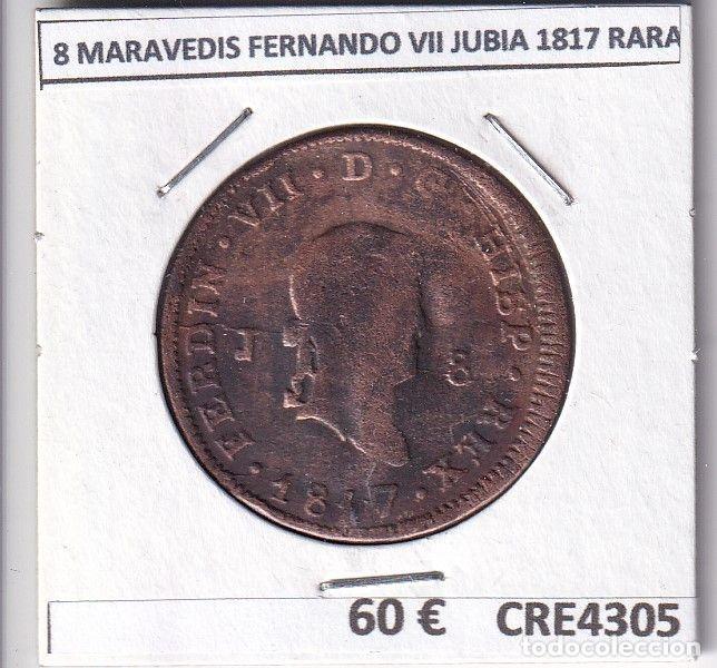 Moedas medievais: CRE4305 MONEDA ESPA&Ntilde;A 8 MARAVEDIS FERNANDO VII JUBIA 1817 RARA